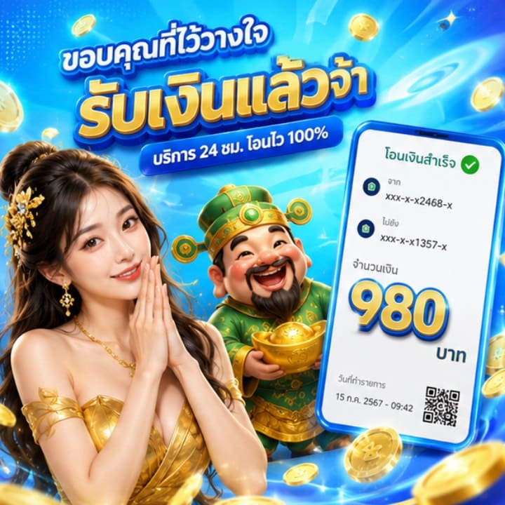 บริการ 24 ชม. โอนไว 100% 980 บาท